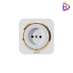 پریز برق ساده دلند مدل آدا سفید زه طلایی