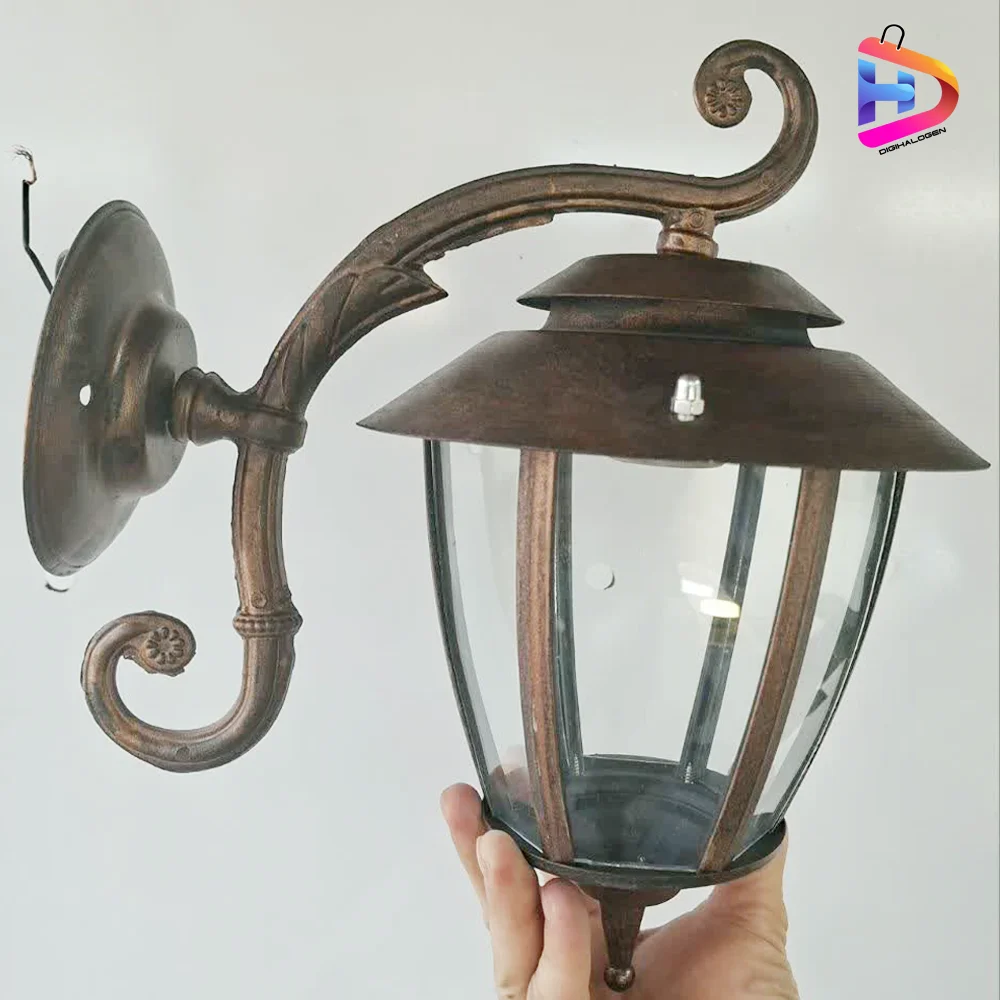 چراغ حیاطی بدنه رنگ قهوه ای سوخته کد 201B